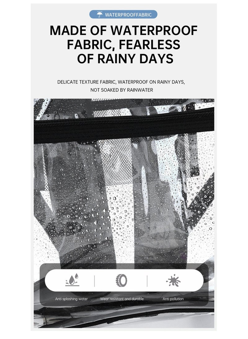 Fashionable PVC Transparent Backpack, Large Capacity Schoolbag For Boys and Girls, Outdoor Waterproof Backpack, Three-piece Set