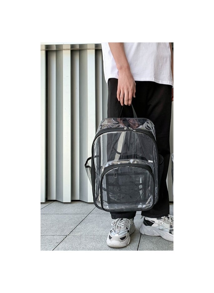 Fashionable PVC Transparent Backpack, Large Capacity Schoolbag For Boys and Girls, Outdoor Waterproof Backpack, Three-piece Set