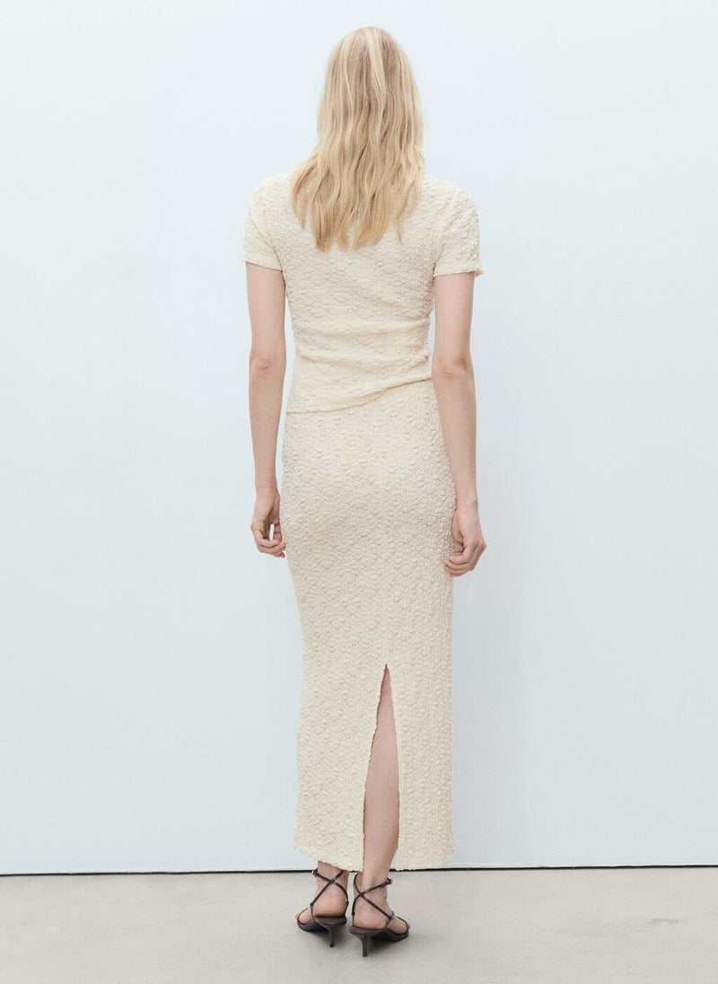 Textured Fitted Skirt