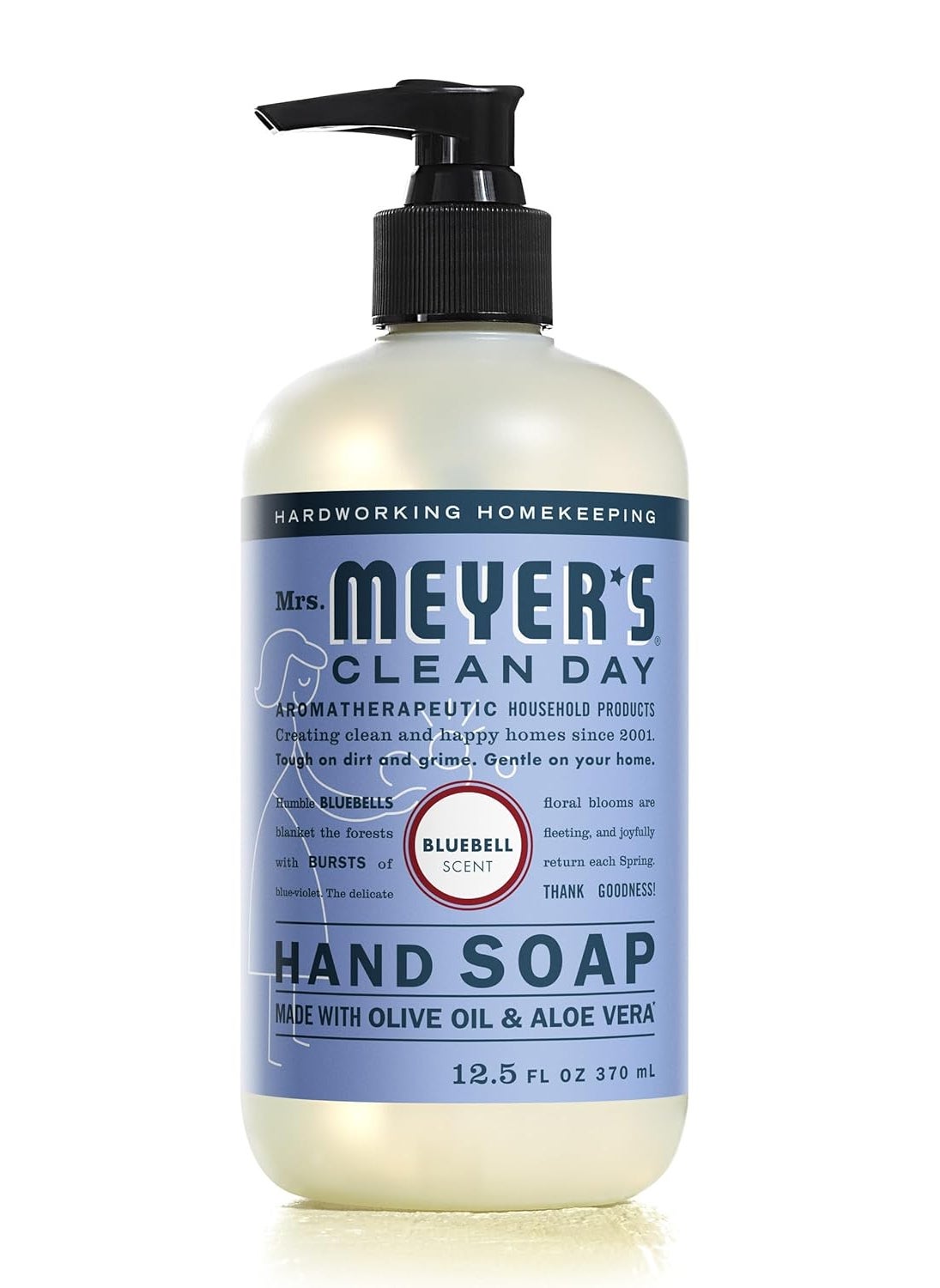 Mrs. Meyer's Hand Soap, Made with Essential Oils, Biodegradable Formula, Bluebell, 12.5 fl. oz