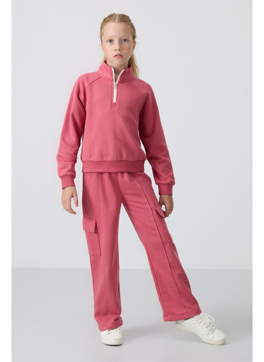 Wild Rose Cotton Fluffy Soft Texture Standard Fit Embroidered Girls Tracksuit - 75159