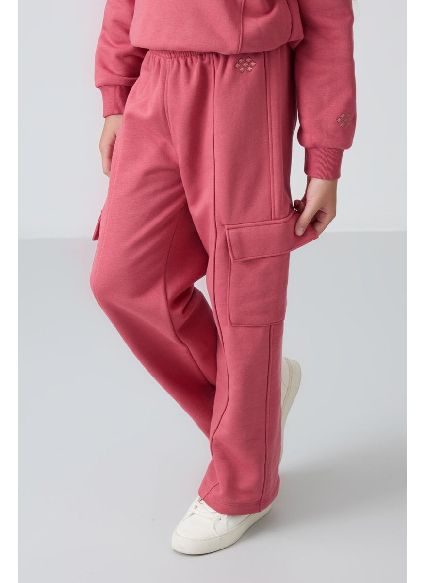 Wild Rose Cotton Fluffy Soft Texture Standard Fit Embroidered Girls Tracksuit - 75159