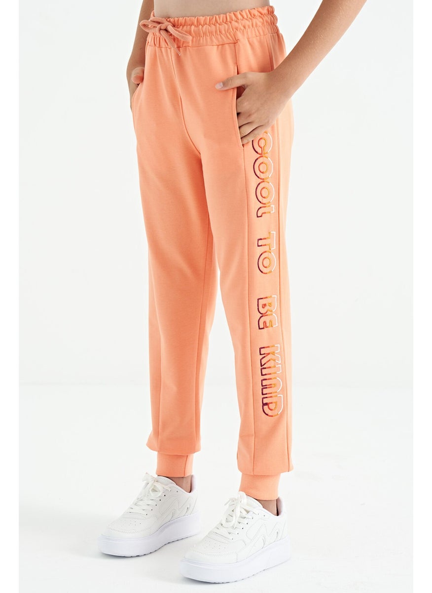 Melon Side Embroidered Laced Standard Size Jogger Girls Tracksuit Bottom - 75123