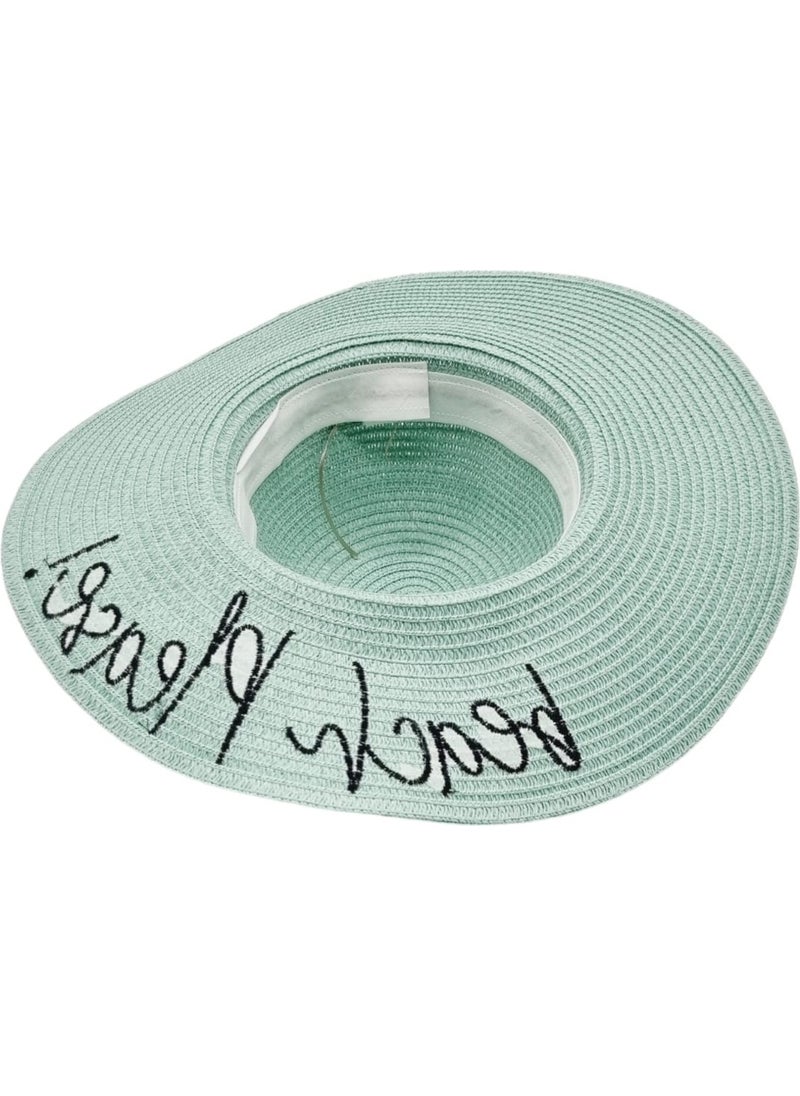 Women's Beach Please Embroidered Straw Hat