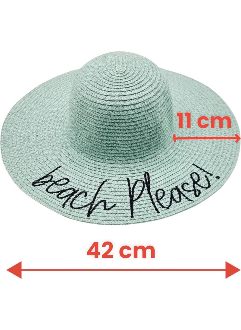 Women's Beach Please Embroidered Straw Hat