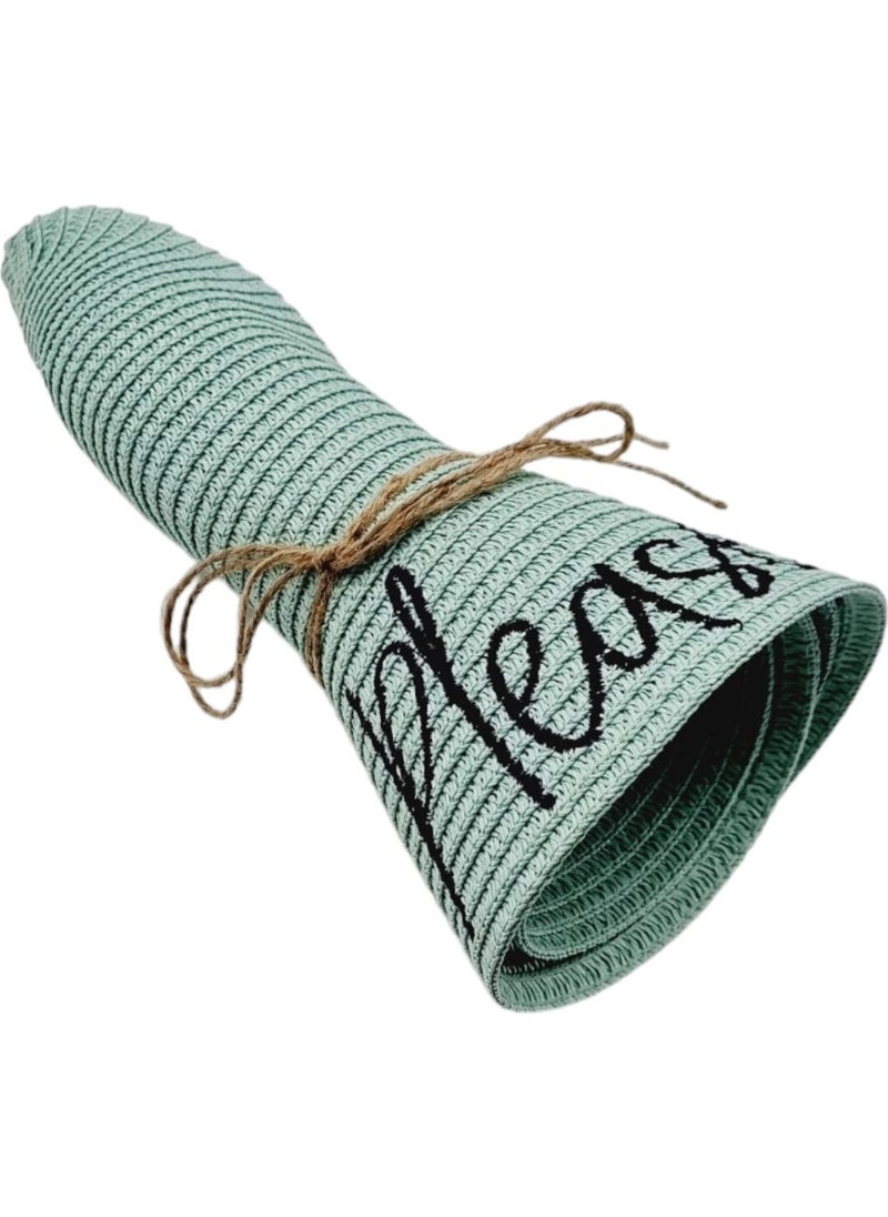 Women's Beach Please Embroidered Straw Hat