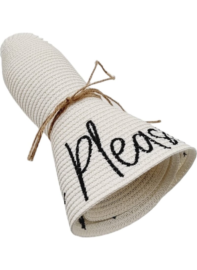 Women's Beach Please Embroidered Straw Hat