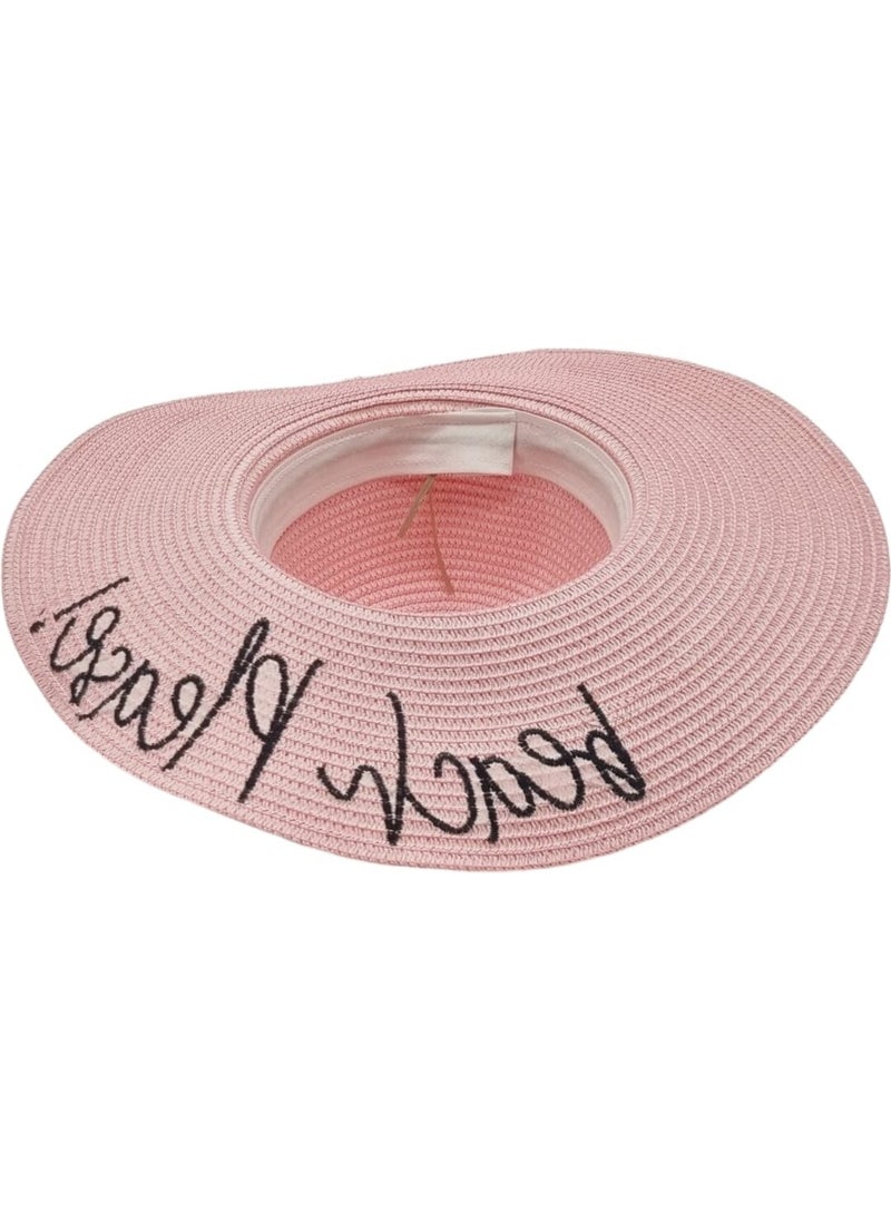 Women's Beach Please Embroidered Straw Hat