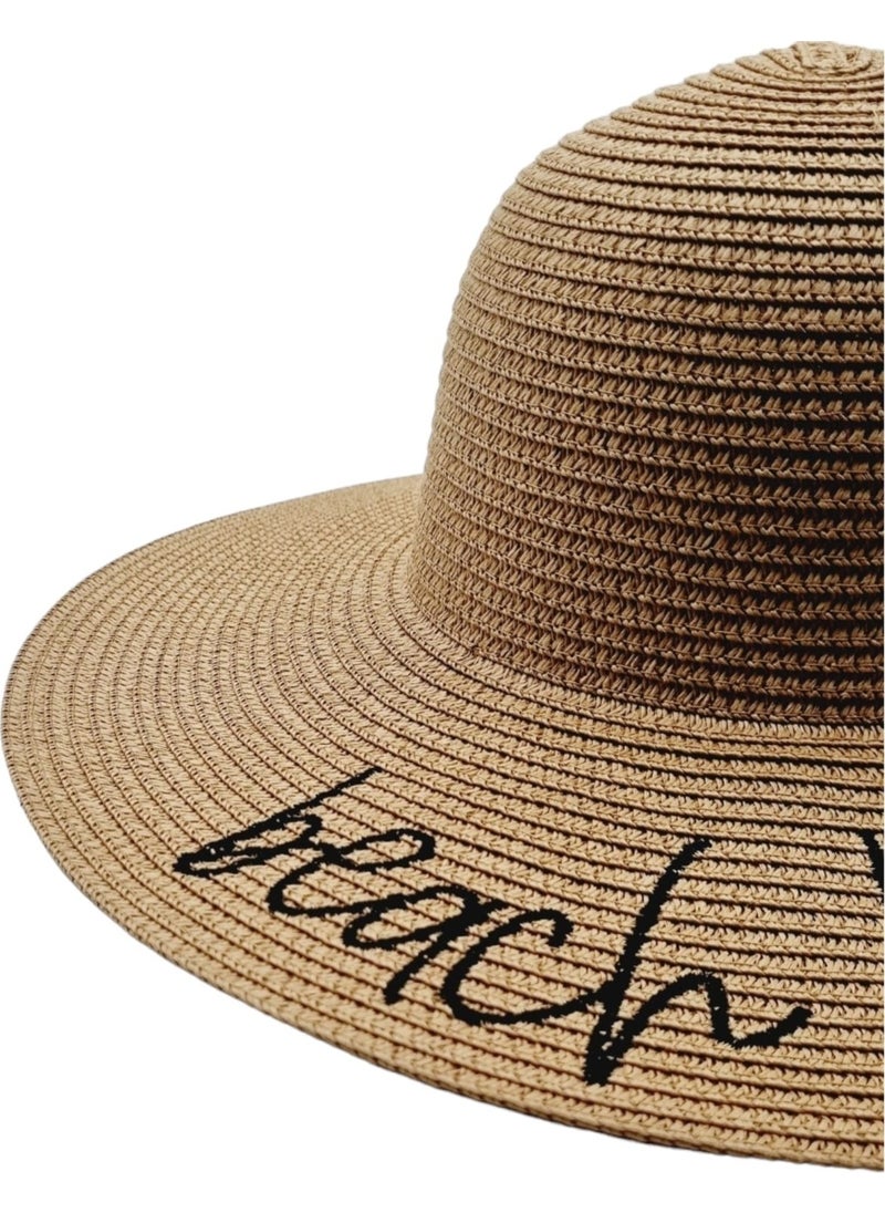Women's Beach Please Embroidered Straw Hat