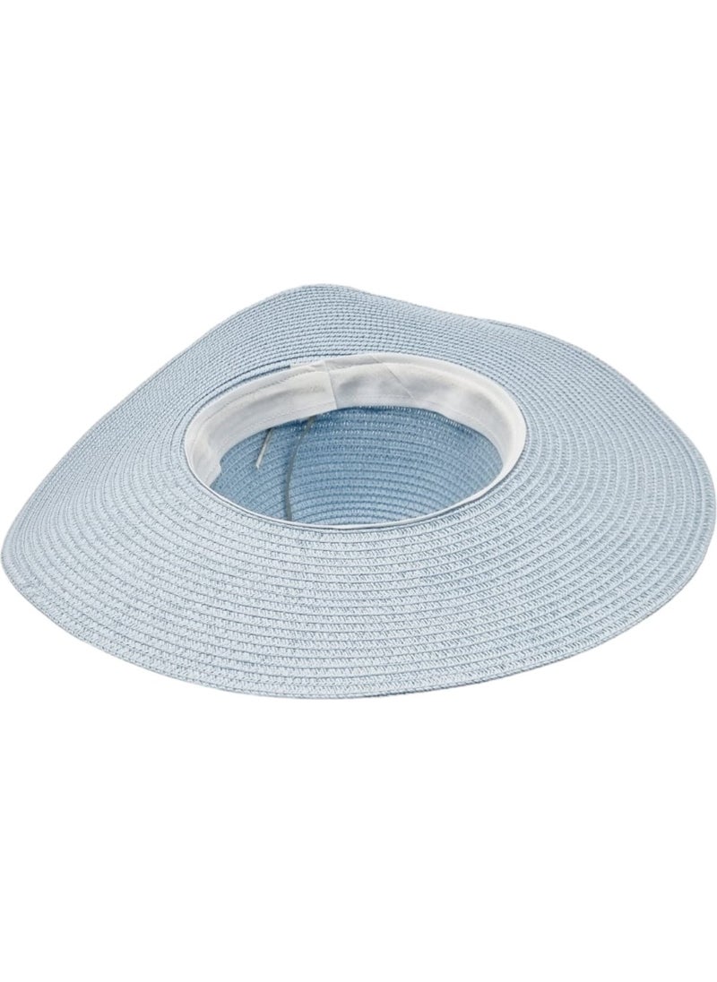 Women's Wide Brim Summer Straw Hat with Starfish Detail