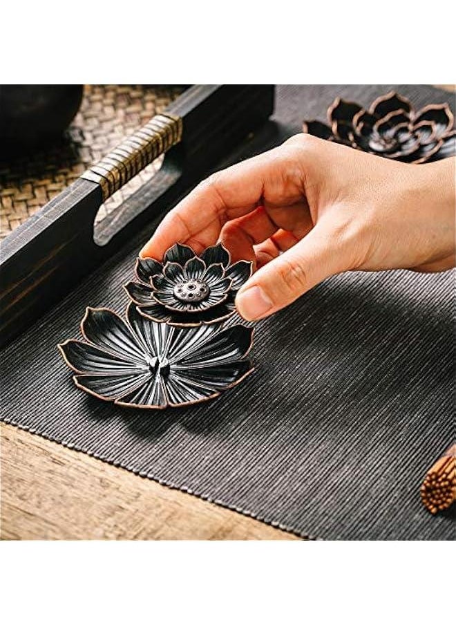 2 Pack Incense Burner, Incense Holder for Sticks, Brass Lotus Incense Stick Holder