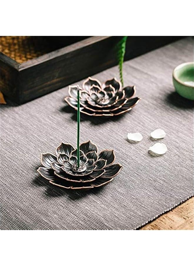 2 Pack Incense Burner, Incense Holder for Sticks, Brass Lotus Incense Stick Holder