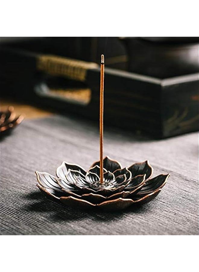 2 Pack Incense Burner, Incense Holder for Sticks, Brass Lotus Incense Stick Holder