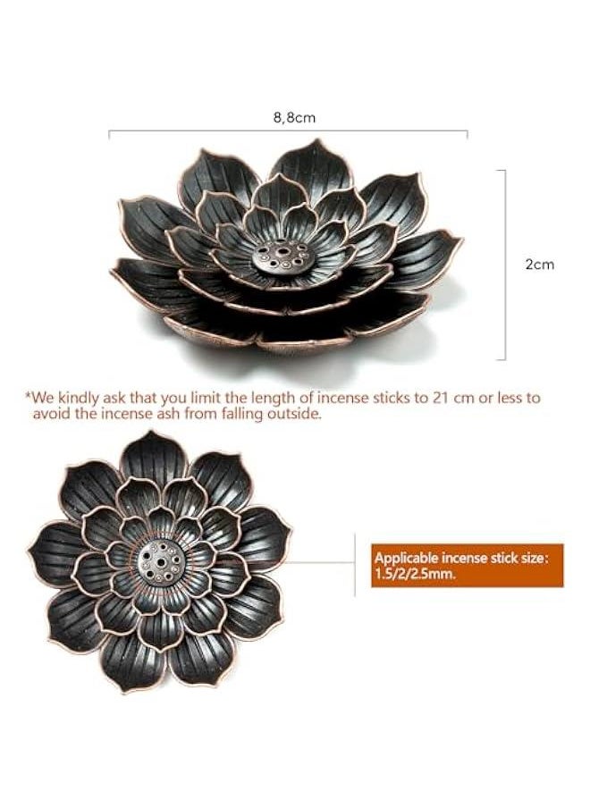 2 Pack Incense Burner, Incense Holder for Sticks, Brass Lotus Incense Stick Holder