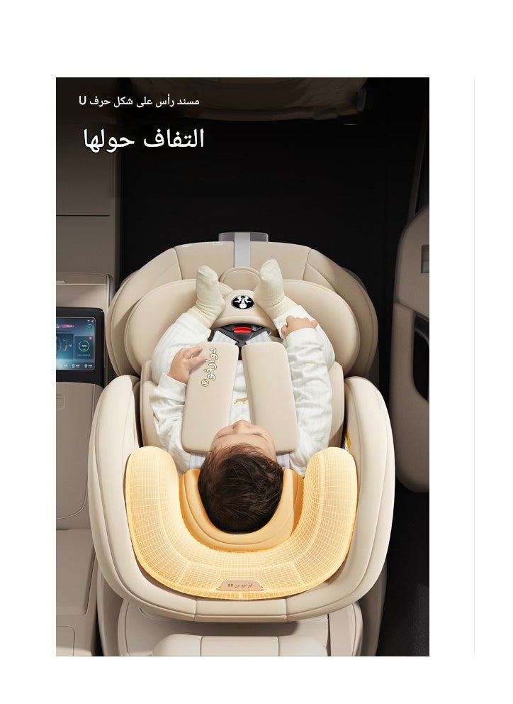 German DWARFOO Portable Car Seat for Babies & Children Aged 0 - 12, with 5 - Point Harness & Foldable Support Leg, Ideal for In - car Use-Black