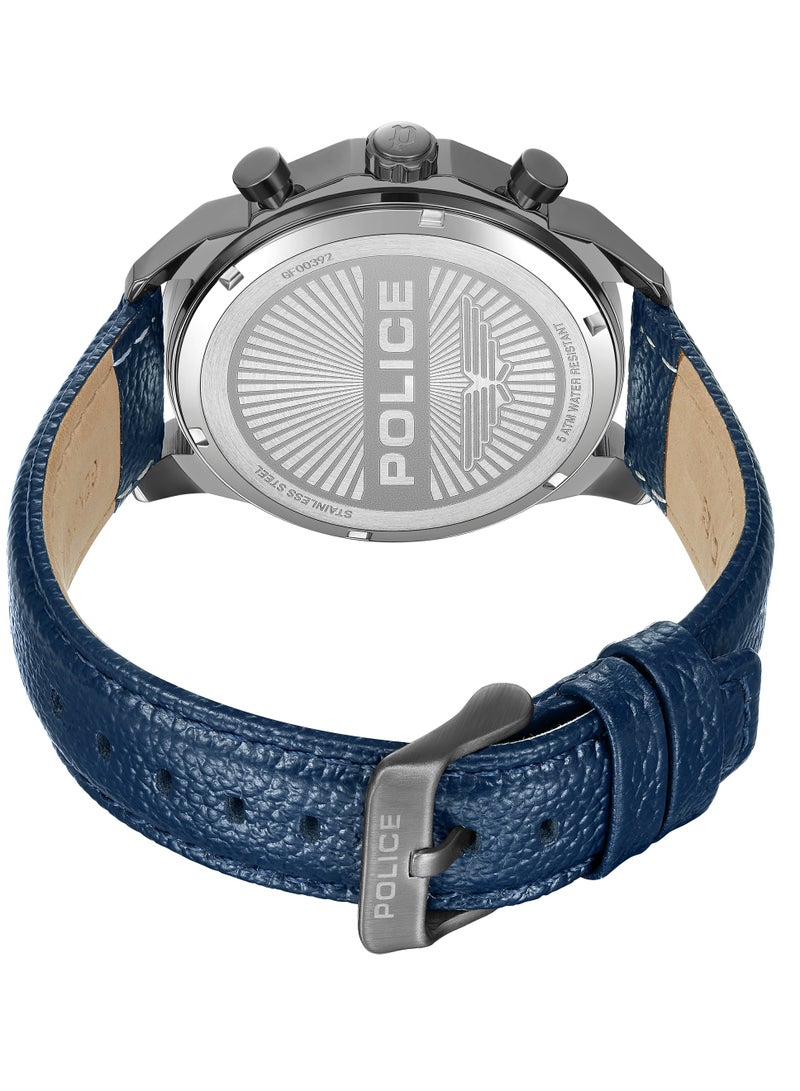 Men's Reactor Watch For Men With With Blue Leather Strap 44 Mm 5 Atm