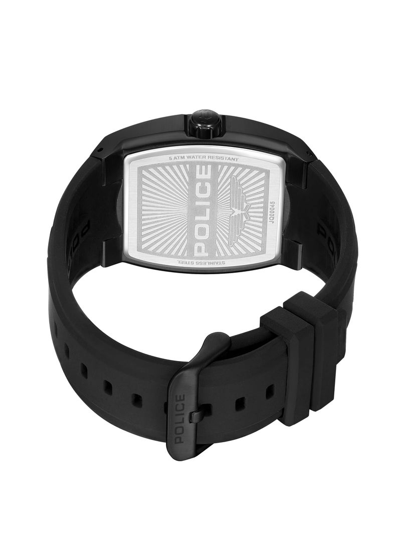 Men's Creed 42mm Multifunction Watch with Black IP Stainless Steel Case, Charcoal Dial & Black Silicone Strap