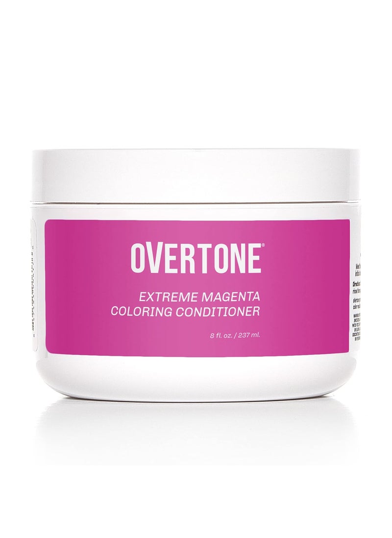 oVertone Color Depositing Conditioner  8 oz Semi Permanent Hair Color with Shea Butter  Coconut Oil  Vegan CrueltyFree  Extreme Magenta