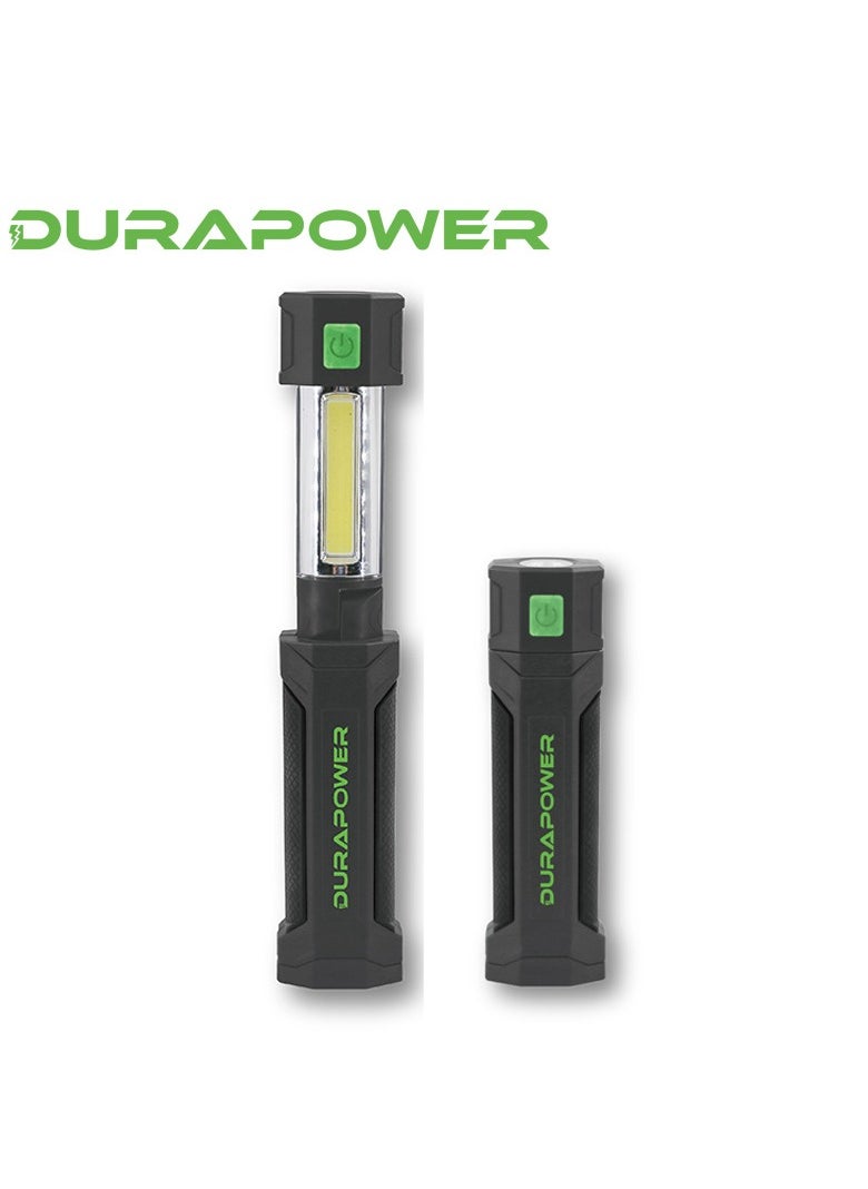 Portable Retractable Auto Repair Work Light – Charging Emergency Car Repair Light, Magnetic Auto Maintenance Work Light with Pull-out 80lm LED Flashlight, 180° Adjustable Luminous Panel & 360° Rotating Base, 3.7V 1800mAh Battery, 30cm USB Cable
