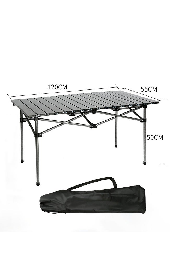 7PCS Folding Table and Chairs Set, Portable Picnic Long Table with 6 Seats ,Camping Table with Easy Carrying Bag, Lightweight Folding Egg Roll Table and Chair Set for Outdoor Camping Picnic BBQ, Party and Dining
