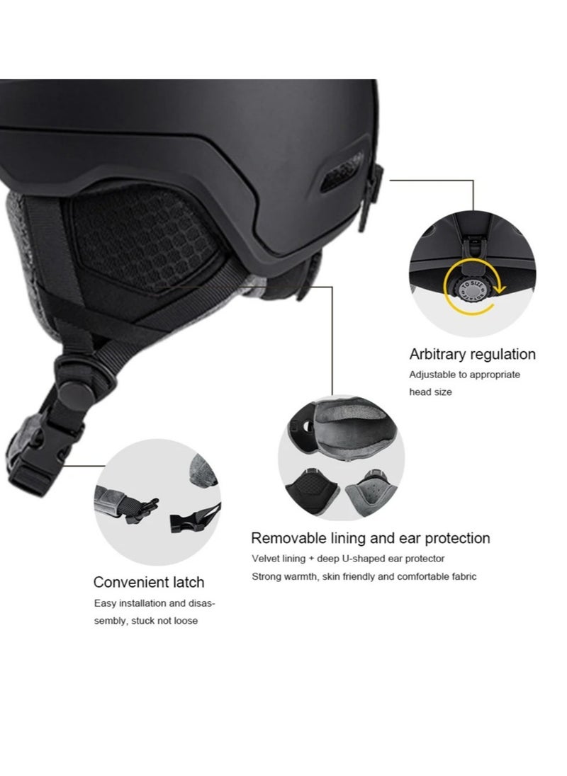 Outdoor Ski Helmet, EPS Foam Skateboard Helmet, Lightweight And Comfortable Snowboard Headgear, Shock Absorbing And Durable Head Protection Hat For Children And Adults, (1pc, Blue)