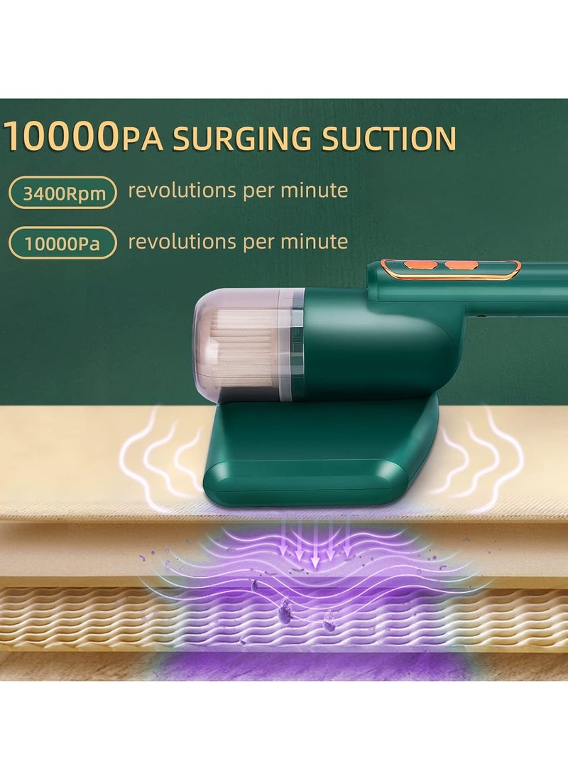 Bed Vacuum Cleaner,Handheld UV Mattress Vacuum Cleaner,Wireless Mite Remover Cleaning Machine,Bed Dust Vacuum Machine Effectively Clean Up Bed, Pillows, Cloth Sofas, and Carpets