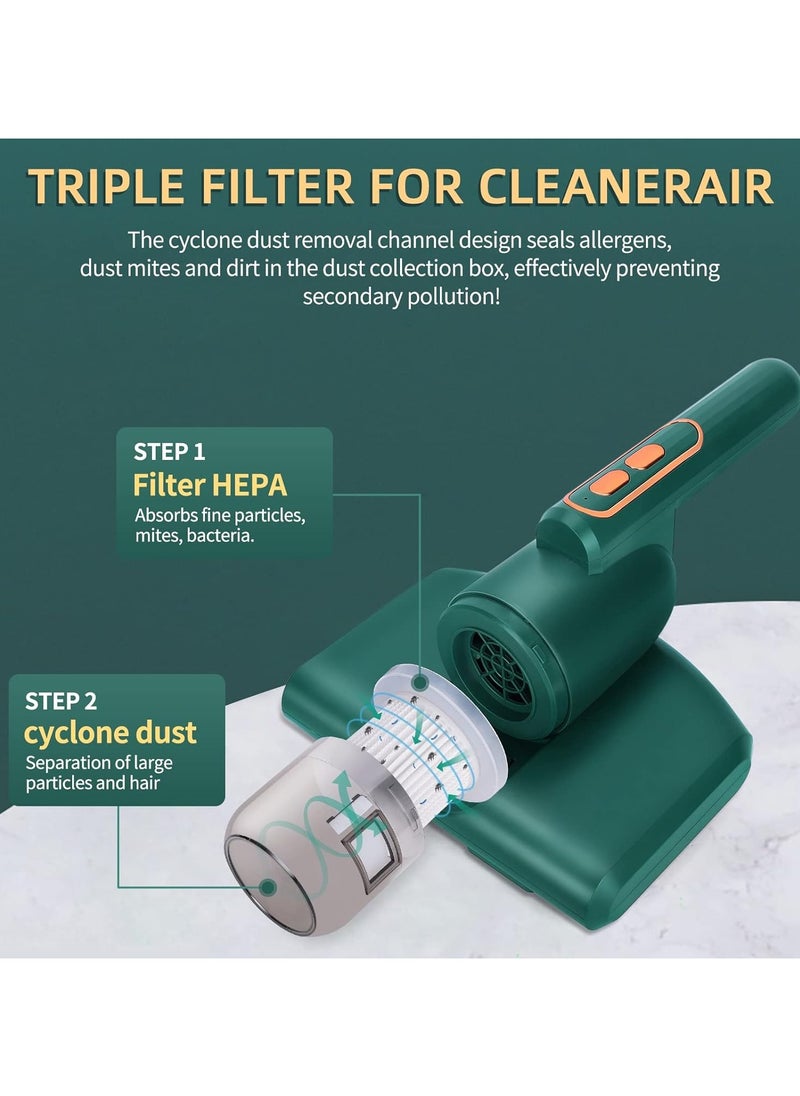 Bed Vacuum Cleaner,Handheld UV Mattress Vacuum Cleaner,Wireless Mite Remover Cleaning Machine,Bed Dust Vacuum Machine Effectively Clean Up Bed, Pillows, Cloth Sofas, and Carpets
