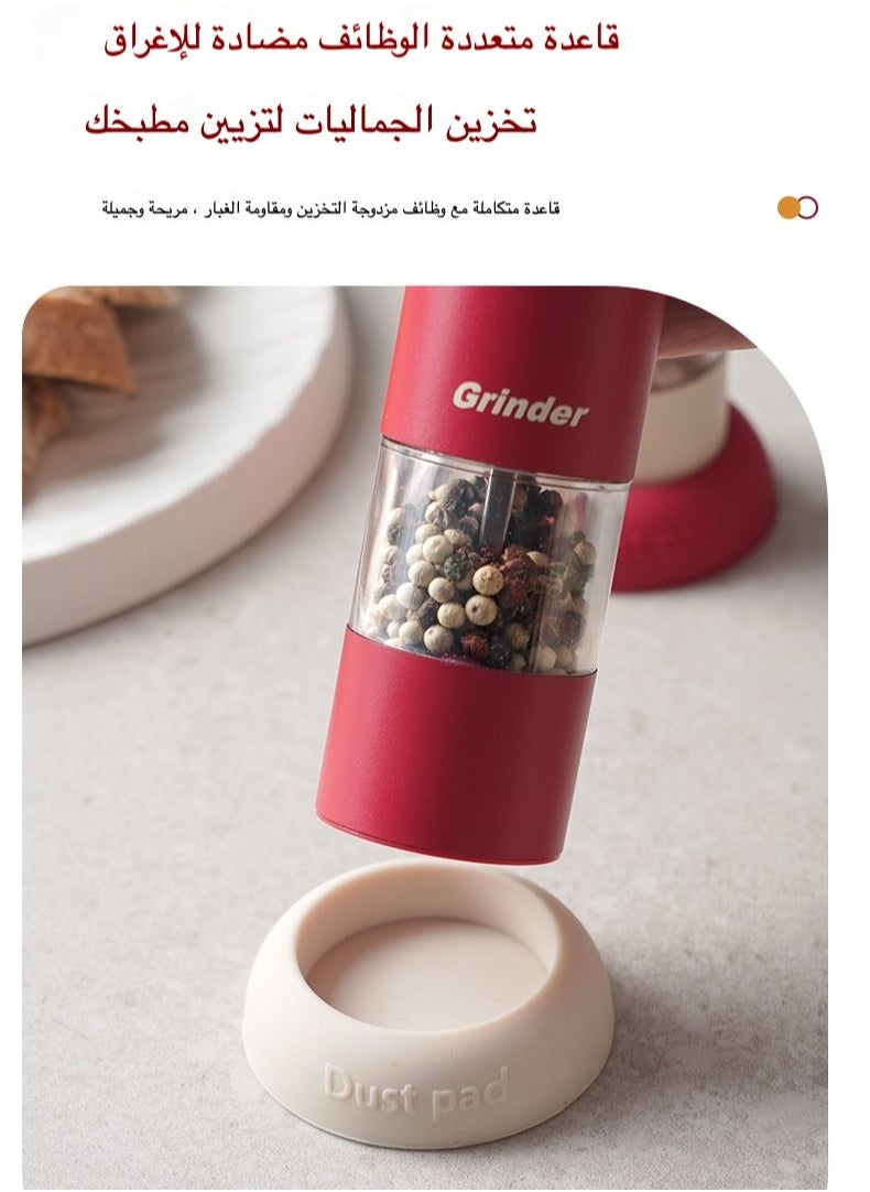 Electric Salt and Pepper Grinder Set – Rechargeable Adjustable Coarseness, One-Touch Spice Mill for Sea Salt, Peppercorns & Herbs, Cordless Kitchen Gadget with Ceramic Blades