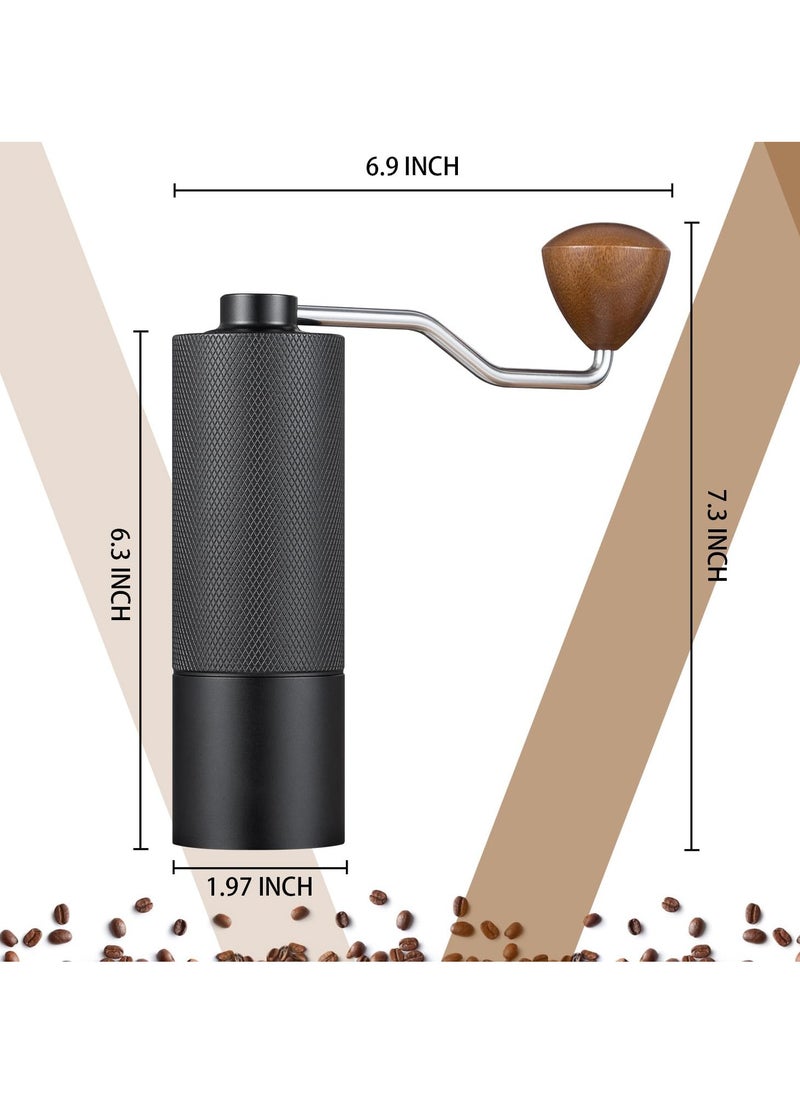 Manual Coffee Grinder,Hand Coffee Grinder with 7 Stainless Steel Conical Burr for Drip Coffee, Capacity 25g ,French Press,Pour Over,Turkish Brew,especially for Espresso Commercial Coffee Maker