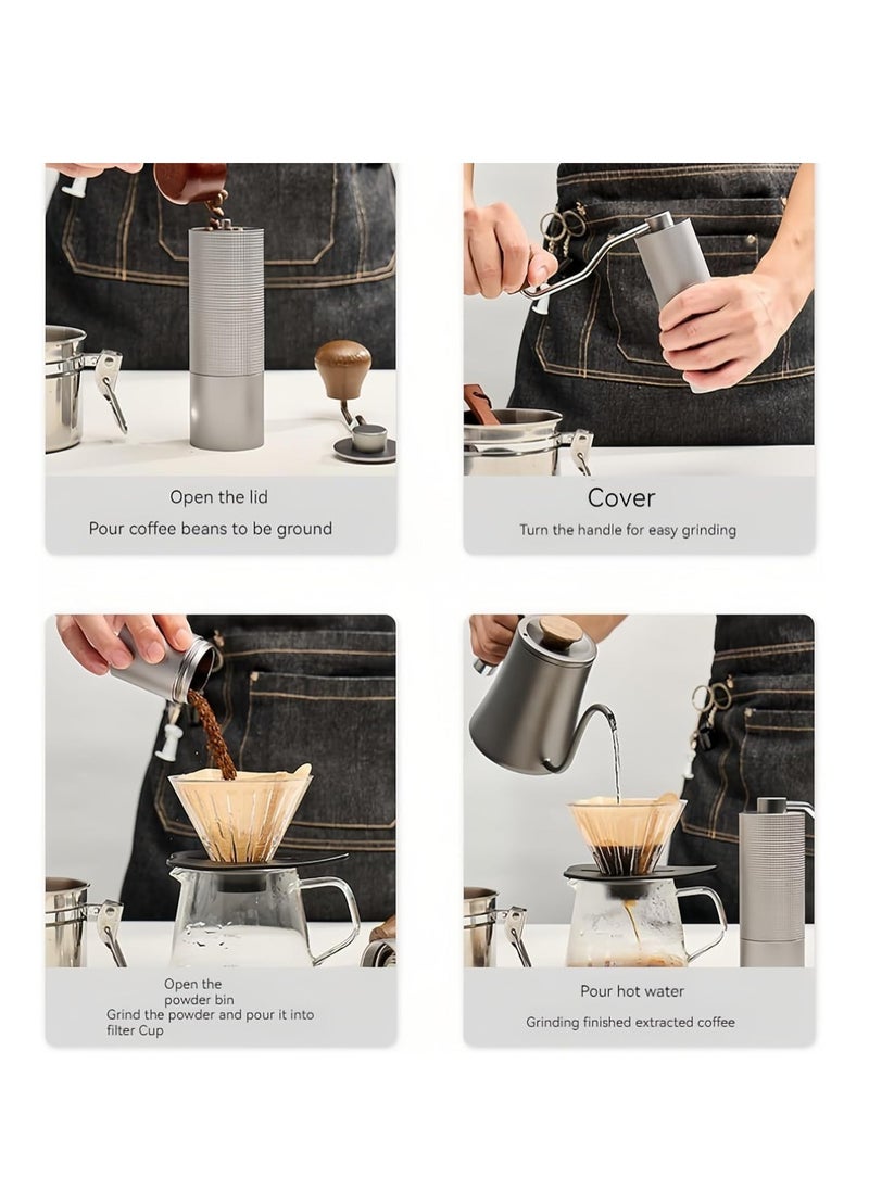 Manual Coffee Grinder,Hand Coffee Grinder with 7 Stainless Steel Conical Burr for Drip Coffee, Capacity 25g ,French Press,Pour Over,Turkish Brew,especially for Espresso Commercial Coffee Maker