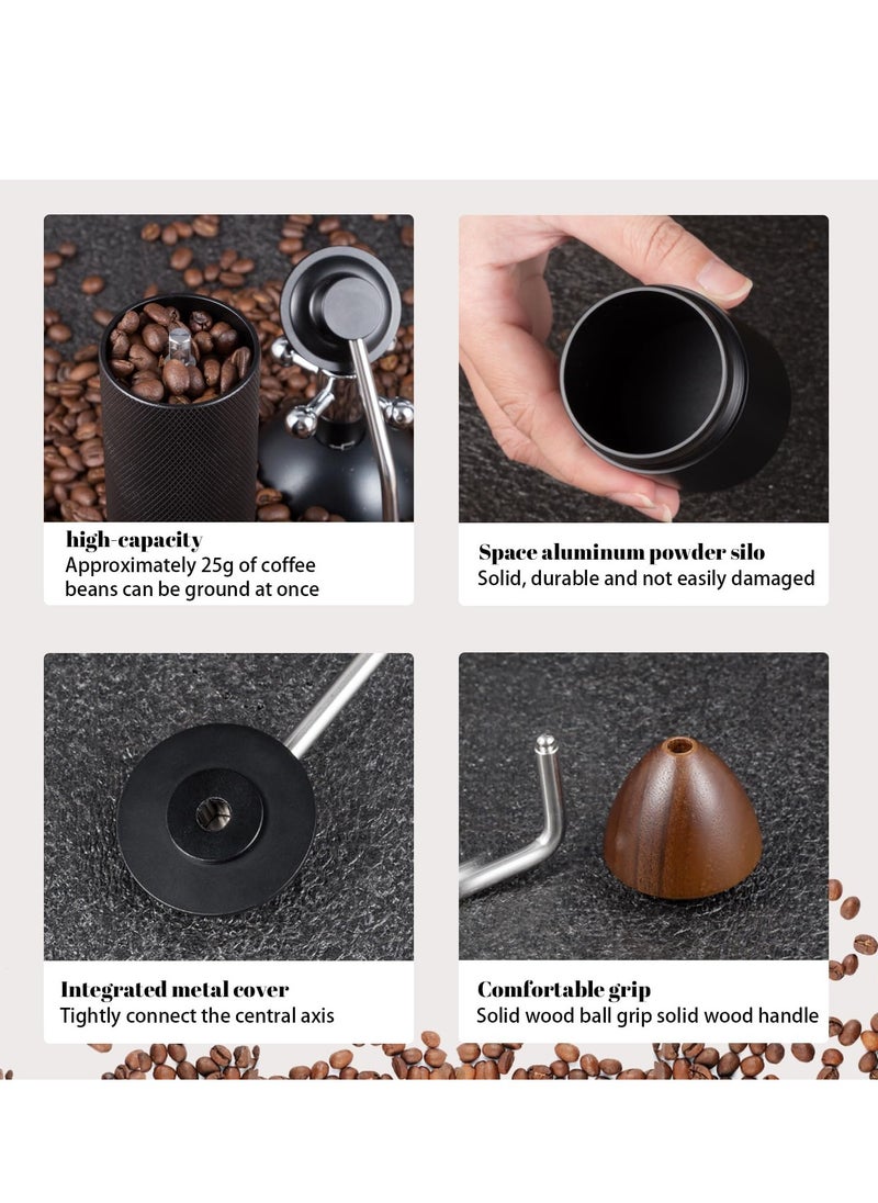 Manual Coffee Grinder,Hand Coffee Grinder with 7 Stainless Steel Conical Burr for Drip Coffee, Capacity 25g ,French Press,Pour Over,Turkish Brew,especially for Espresso Commercial Coffee Maker