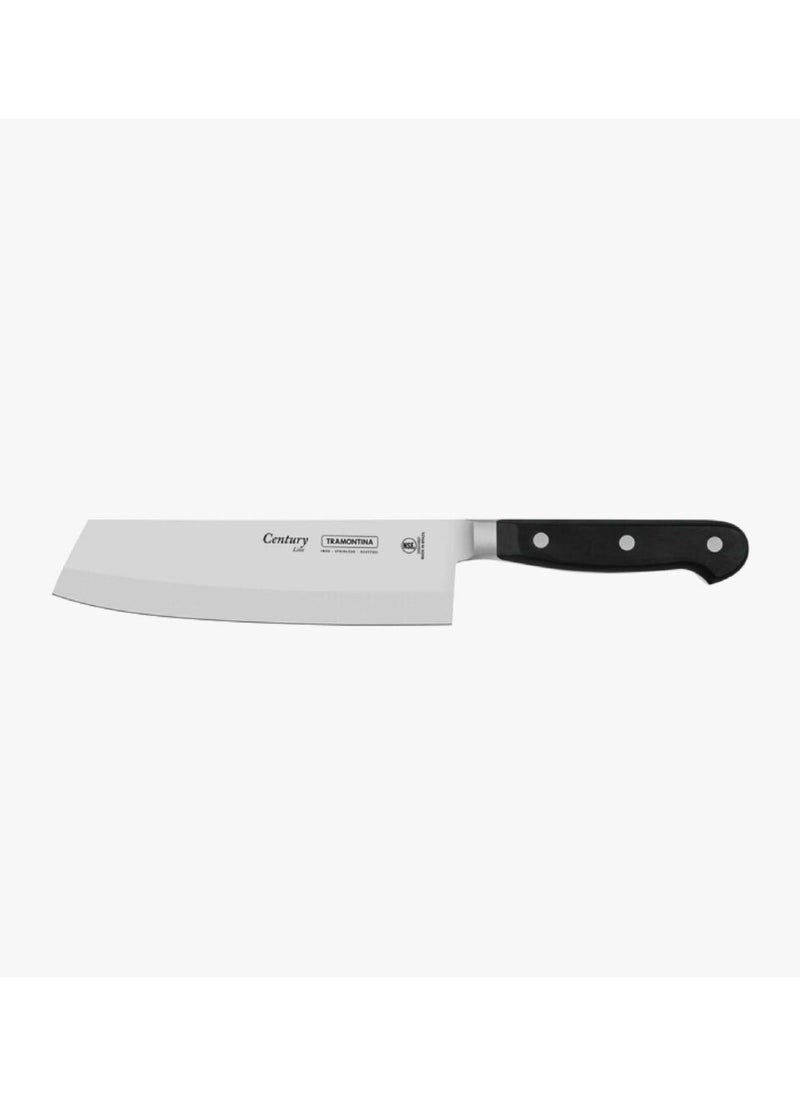 Since 1911, Made In Brazil - Century 7 Inches Cook Knife with Stainless Steel Blade and Black Polycarbonate Handle