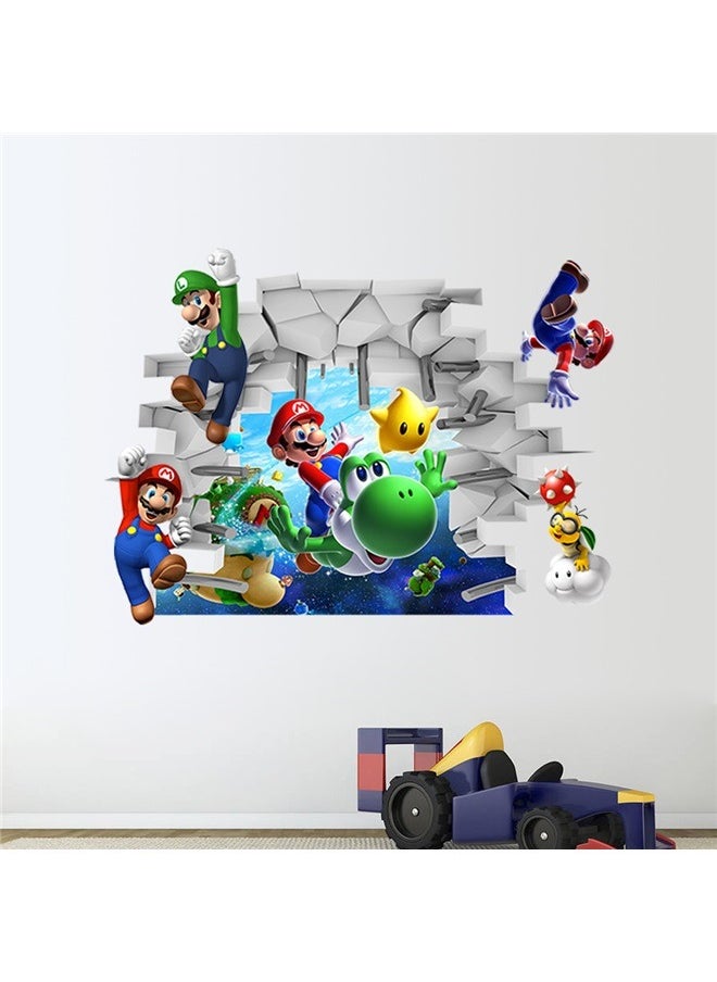 Removable Wall Sticker Multicolour 65 x 48cm, Wall Decals Children Cartoon Bedroom Background Wall Decoration Wall Decor for Boys Room Living Room