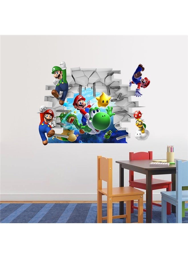 Removable Wall Sticker Multicolour 65 x 48cm, Wall Decals Children Cartoon Bedroom Background Wall Decoration Wall Decor for Boys Room Living Room