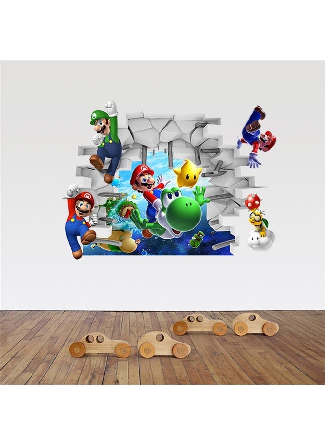 Removable Wall Sticker Multicolour 65 x 48cm, Wall Decals Children Cartoon Bedroom Background Wall Decoration Wall Decor for Boys Room Living Room