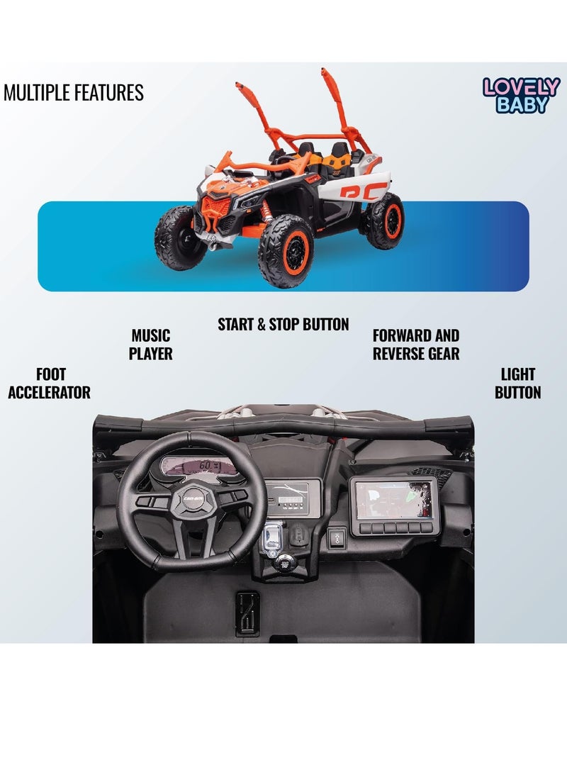 Lovely Baby LB 1000ELX Battery Operated Ride-On Jeep for Kids, 24V Electric Ride-On Car with Remote Control, Leather Seat, LED Lights,MP4