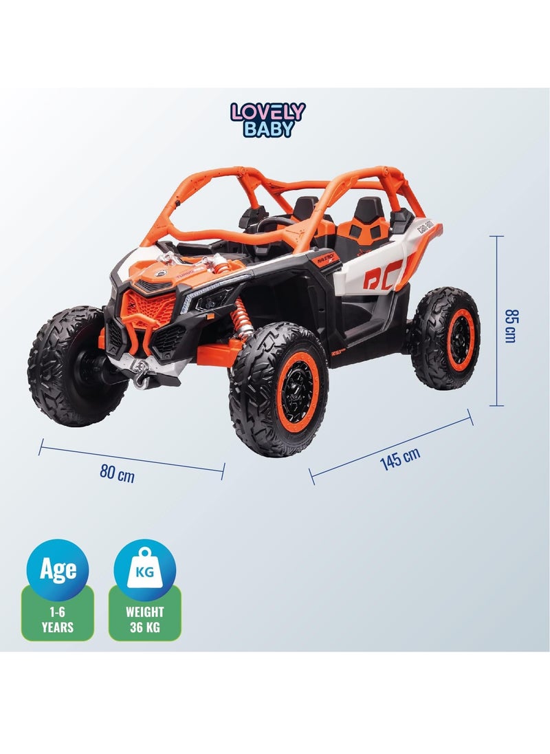 Lovely Baby LB 1000ELX Battery Operated Ride-On Jeep for Kids, 24V Electric Ride-On Car with Remote Control, Leather Seat, LED Lights,MP4