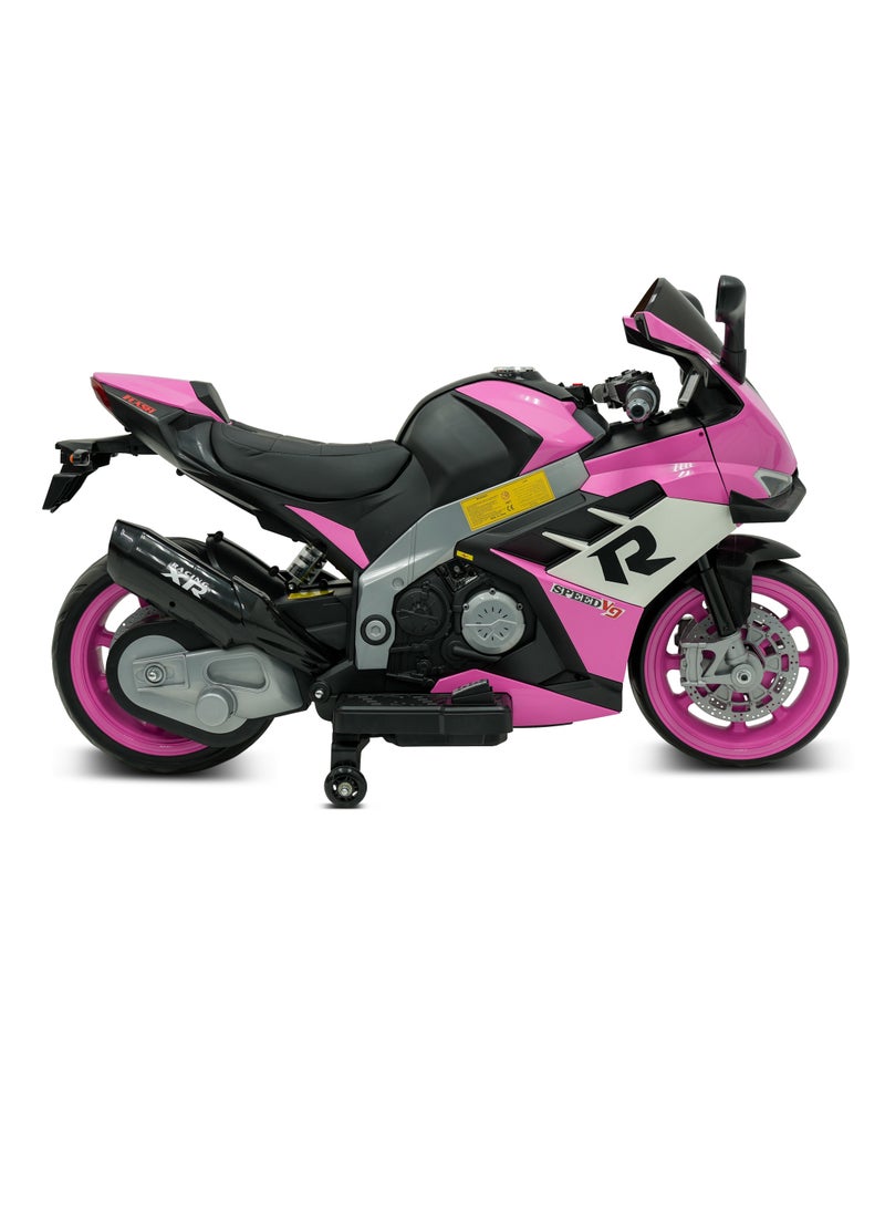 Lovely Baby Battery Operated Ride-On Motorcycle for Kids LB 2090EL, EVA Wheels, Leather Seat, Music & Lights, Hand Accelerator, MP3, Fun for Toddlers & Children
