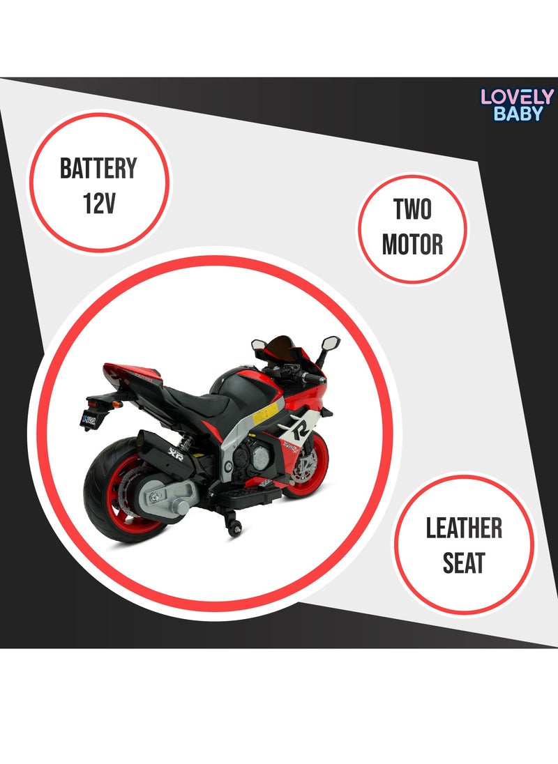 Lovely Baby Battery Operated Ride-On Motorcycle for Kids LB 2090EL, EVA Wheels, Leather Seat, Music & Lights, Hand Accelerator, MP3, Fun for Toddlers & Children