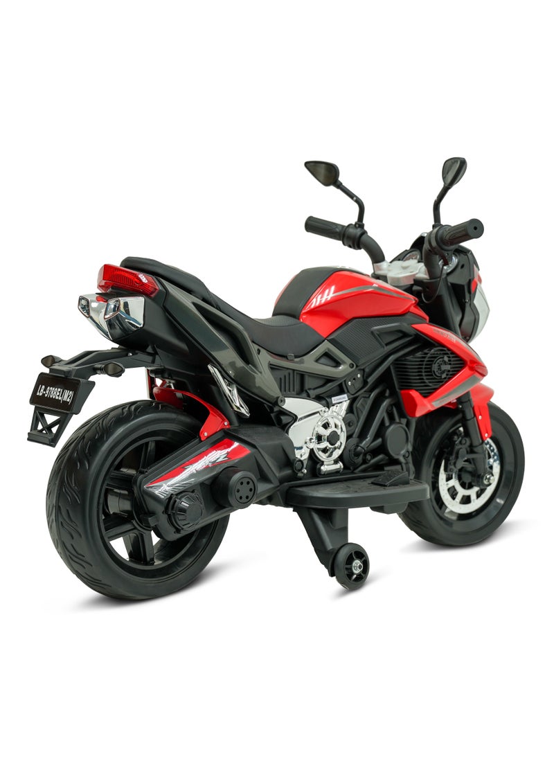 Lovely Baby Battery Operated Ride-On Motorcycle for Kids LB 9788EL, EVA Wheels, Leather Seat, Music & Lights, Hand Accelerator, MP3, Fun for Toddlers & Children