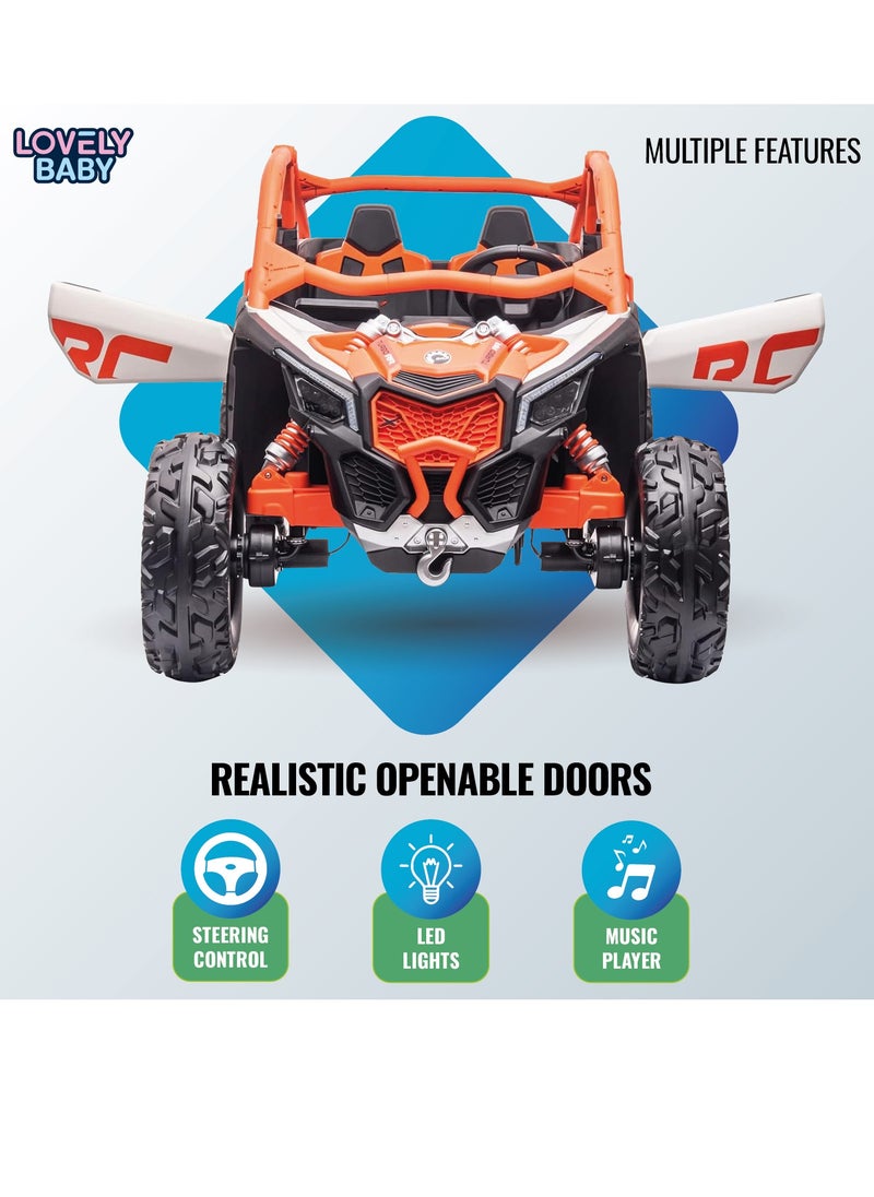 Lovely Baby LB 1000ELX Battery Operated Ride-On Jeep for Kids, 24V Electric Ride-On Car with Remote Control, Leather Seat, LED Lights,MP4
