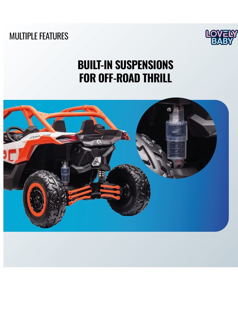 Lovely Baby LB 1000ELX Battery Operated Ride-On Jeep for Kids, 24V Electric Ride-On Car with Remote Control, Leather Seat, LED Lights,MP4
