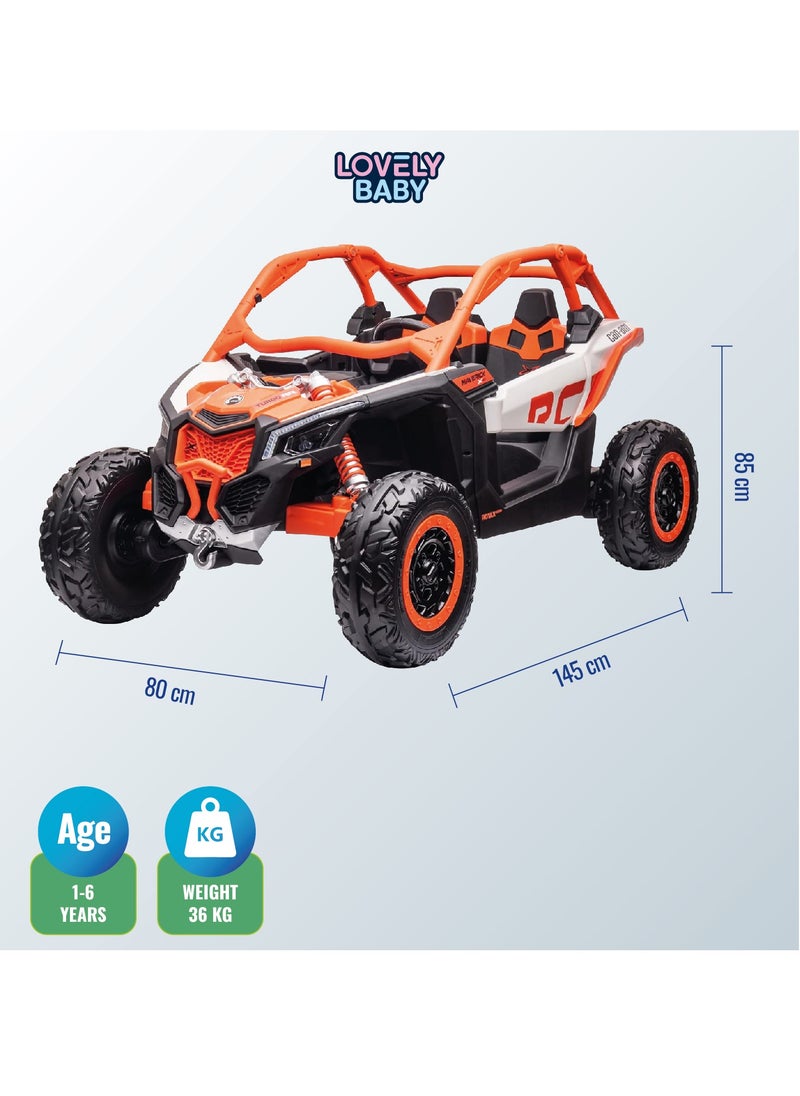 Lovely Baby LB 1000ELX Battery Operated Ride-On Jeep for Kids, 24V Electric Ride-On Car with Remote Control, Leather Seat, LED Lights,MP4