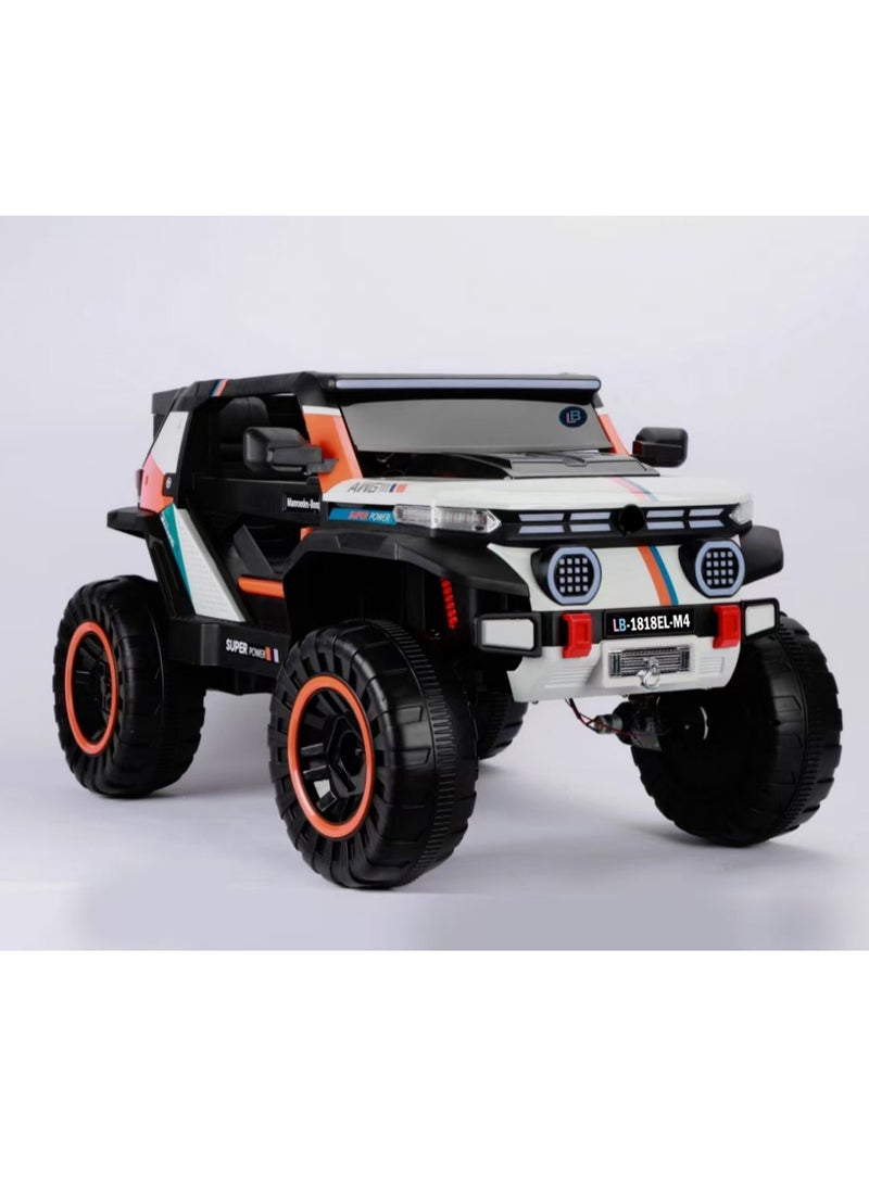 Lovely Baby Kids Powered Ride-On Jeep LB 1818EL – Remote Control, Leather Seat, LED Lights, EVA Wheels, 4 Motors – Electric Ride-On Car for Kids Up to 6 Years
