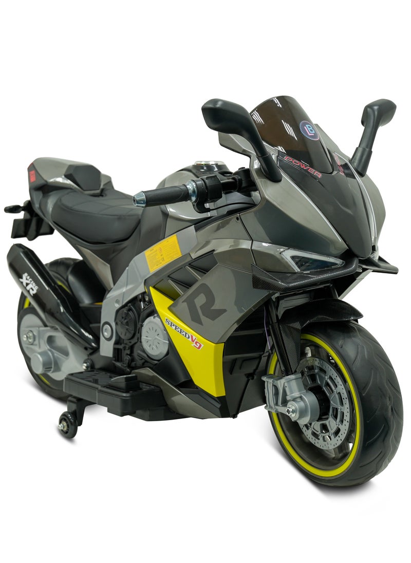 Lovely Baby Battery Operated Ride-On Motorcycle for Kids LB 2090EL, EVA Wheels, Leather Seat, Music & Lights, Hand Accelerator, MP3, Fun for Toddlers & Children