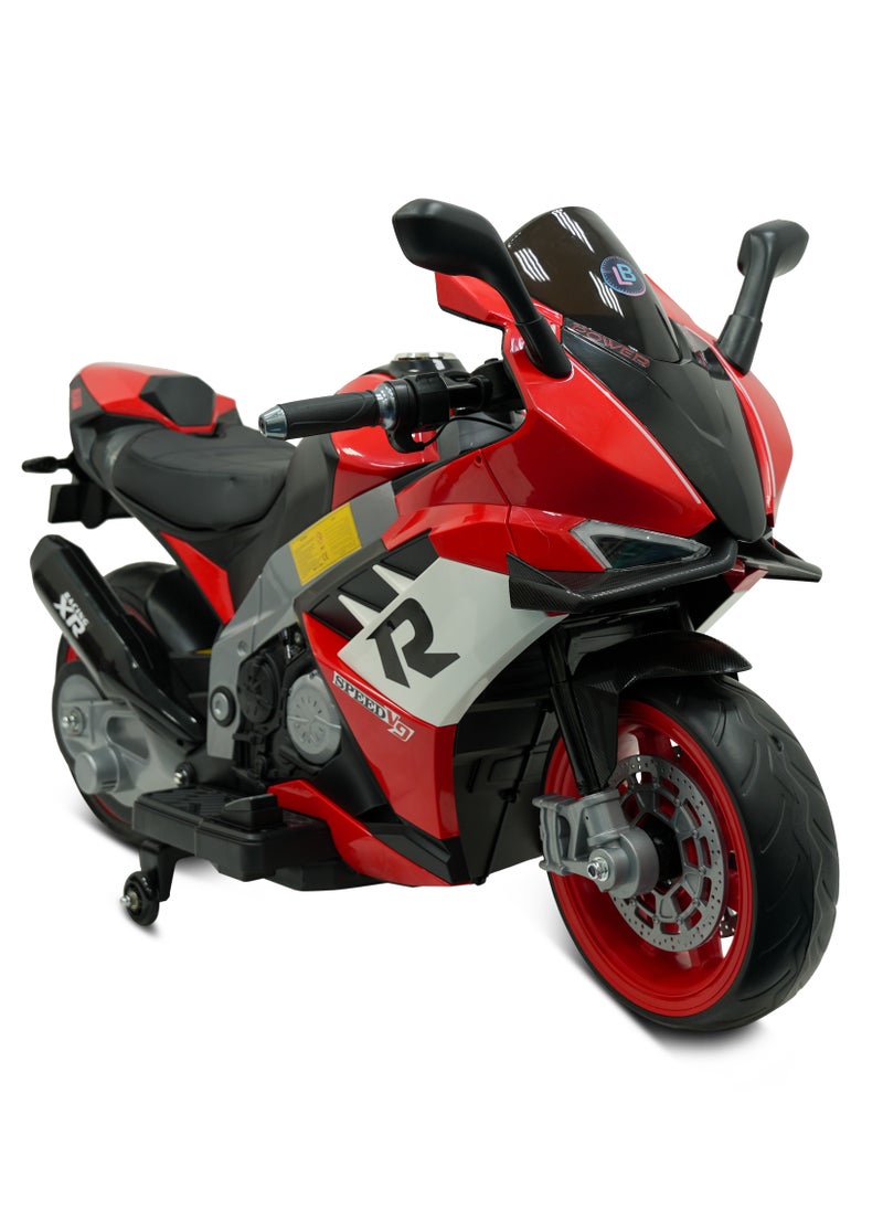 Lovely Baby Battery Operated Ride-On Motorcycle for Kids LB 2090EL, EVA Wheels, Leather Seat, Music & Lights, Hand Accelerator, MP3, Fun for Toddlers & Children