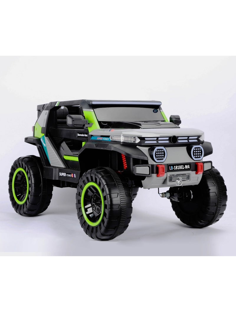 Lovely Baby Kids Powered Ride-On Jeep LB 1818EL – Remote Control, Leather Seat, LED Lights, EVA Wheels, 4 Motors – Electric Ride-On Car for Kids Up to 6 Years