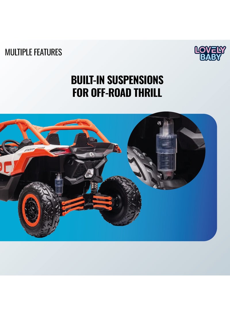 Lovely Baby LB 1000ELX Battery Operated Ride-On Jeep for Kids, 24V Electric Ride-On Car with Remote Control, Leather Seat, LED Lights,MP4