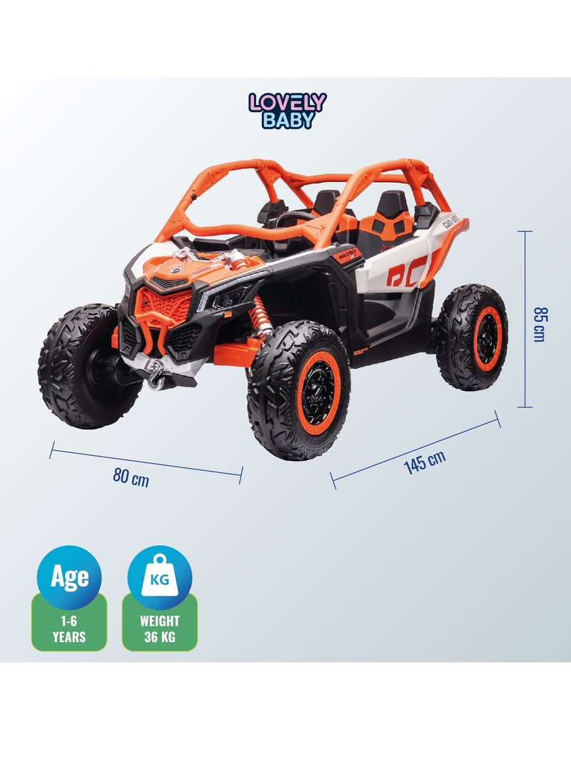 Lovely Baby LB 1000ELX Battery Operated Ride-On Jeep for Kids, 24V Electric Ride-On Car with Remote Control, Leather Seat, LED Lights,MP4