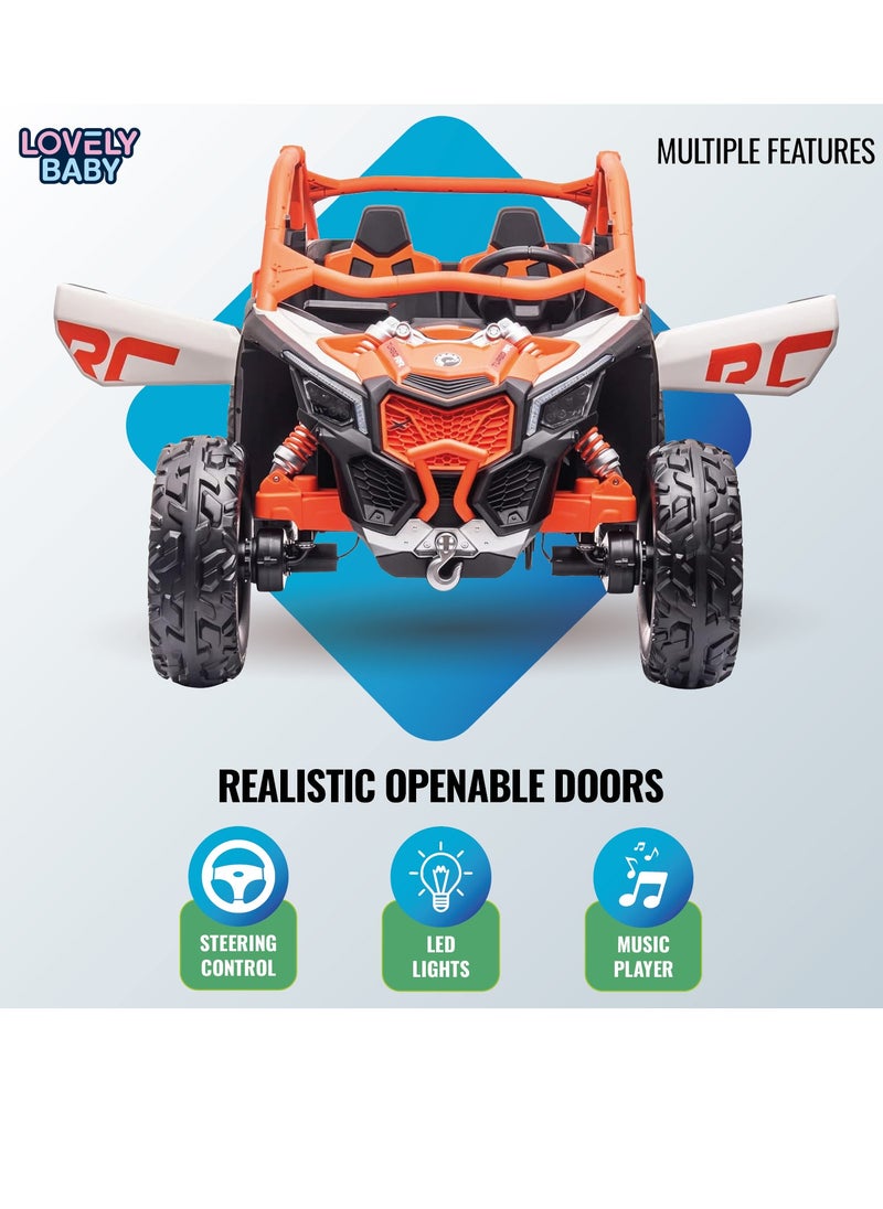 Lovely Baby LB 1000ELX Battery Operated Ride-On Jeep for Kids, 24V Electric Ride-On Car with Remote Control, Leather Seat, LED Lights,MP4
